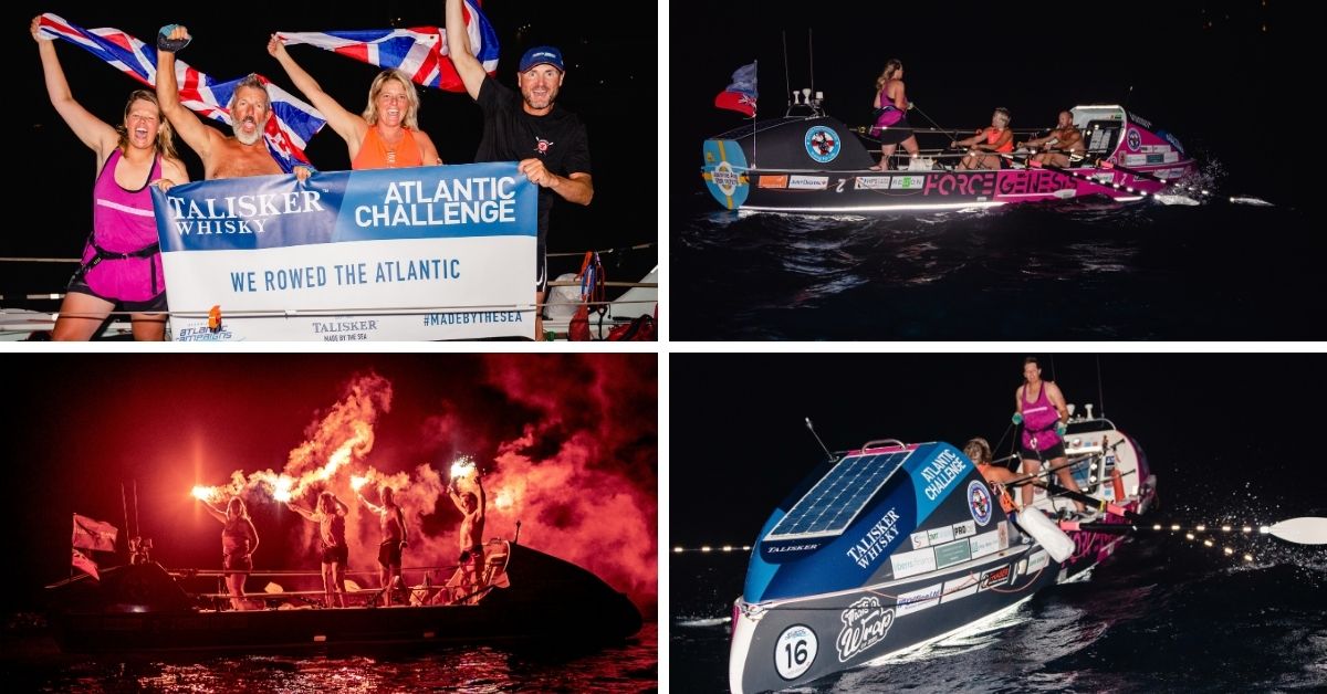 Home and dry! Success tackling ‘world’s toughest row’ raises more than £7,000 for Devon Freewheelers