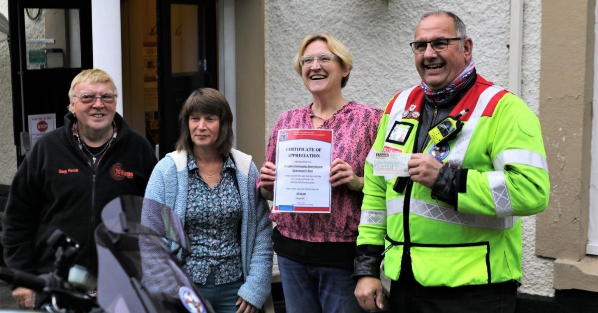 Bampton festival-goers donate months and miles of support to the Devon Freewheelers Blood Bikes