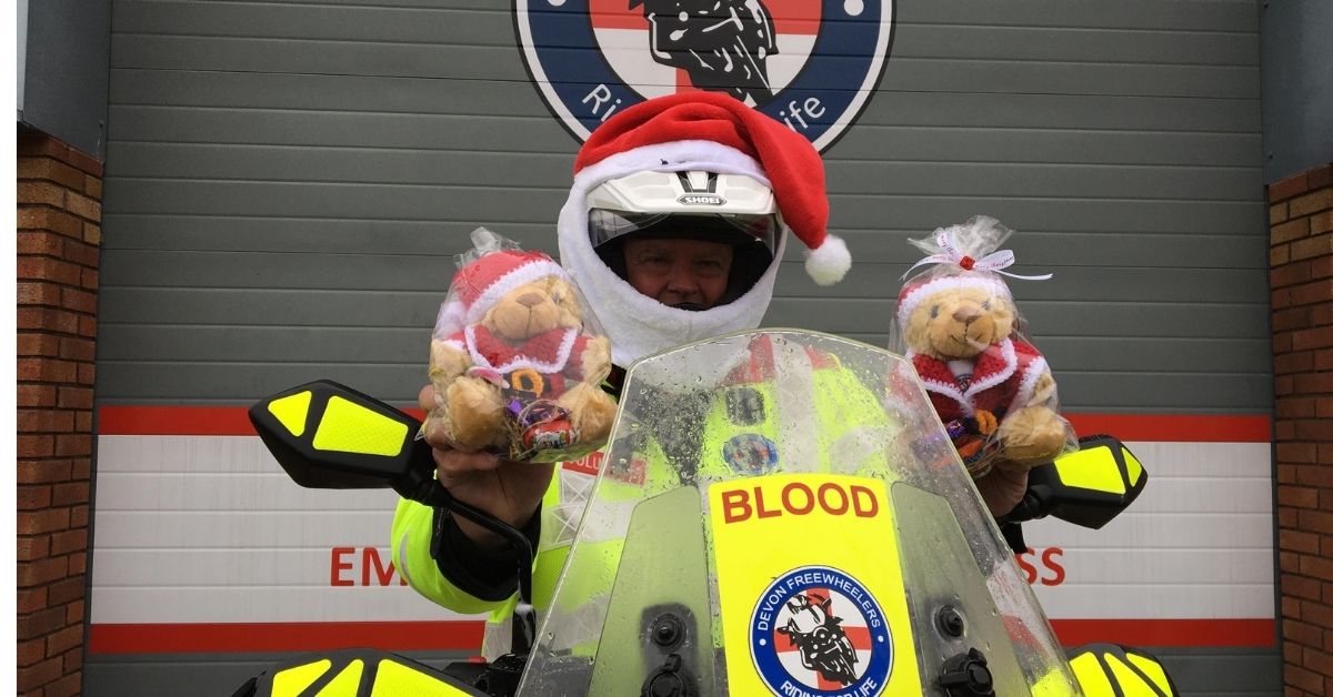 Tammy’s talent turns teddy Christmas crochet challenge into fueling Devon Freewheelers blood bike for 1,000 miles