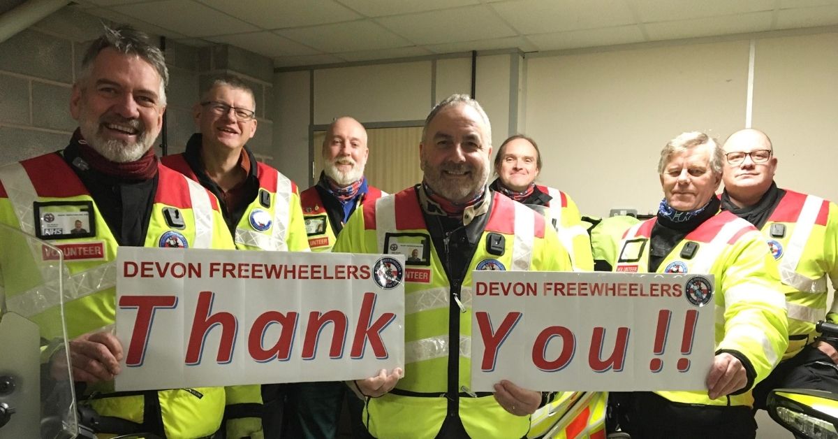 Seaton, Honiton and Bideford supermarket shoppers’ generosity boosts Devon Freewheelers Blood Bikers’ safety